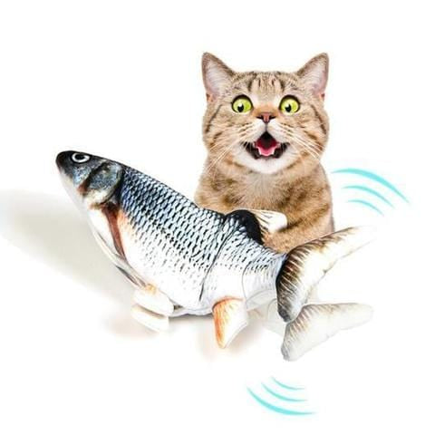 Jouet interactif pour chat en forme de poisson